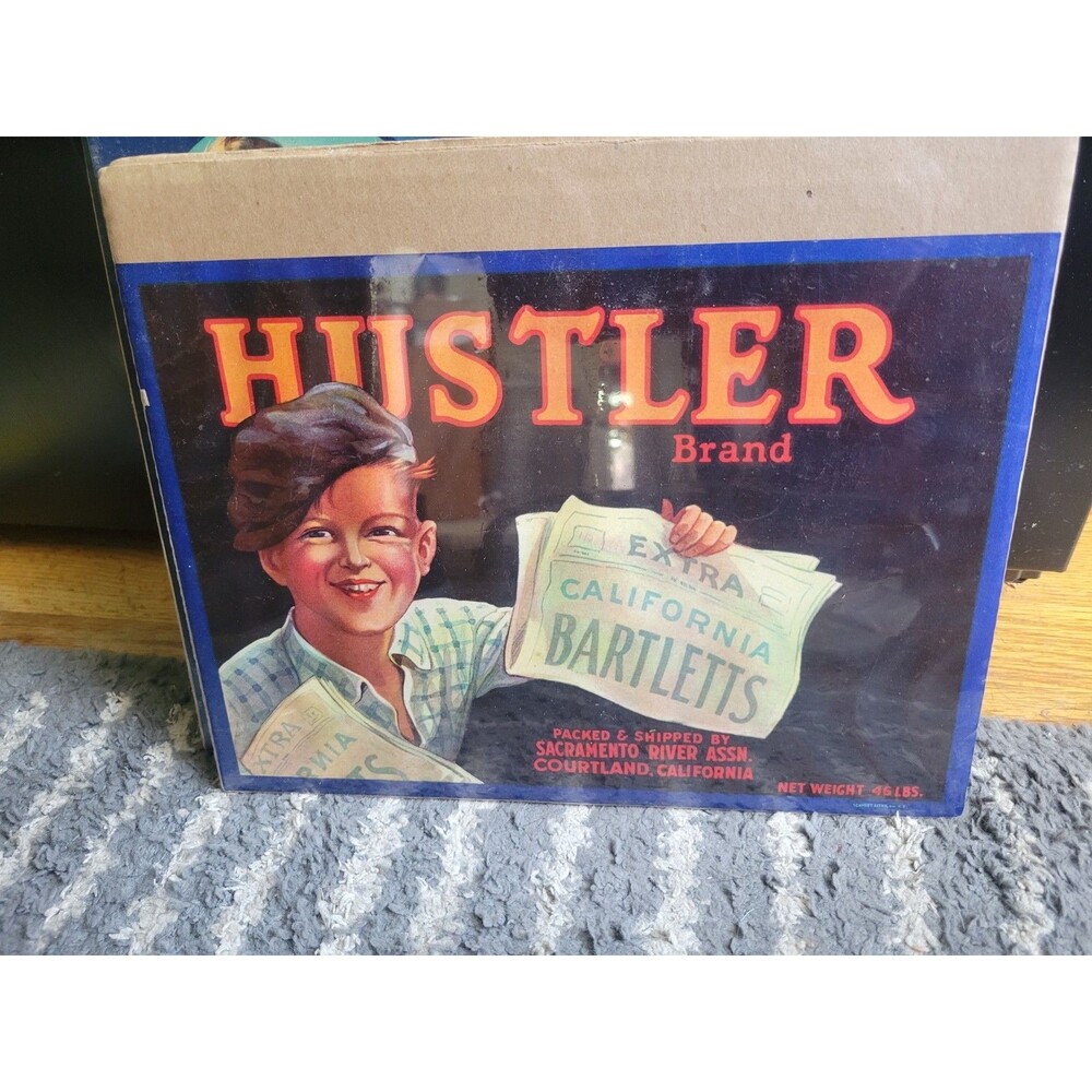 HUSTLER Brand Atlanta Crate label Litho between 1910-1945